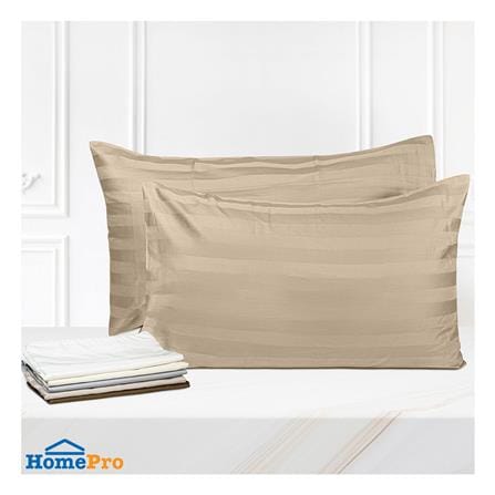 ปลอกหมอนหนุน PICASSO CT STRIPE 21x36 นิ้ว แพ็ก 2 ชิ้น สีน้ำตาล_3