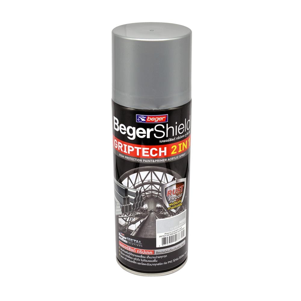 สีสเปรย์กันสนิม BEGER BEGERSHIELD GRIPTECH 2 IN 1 M000 สีซิลเวอร์บรอนซ์ 400 ซีซี