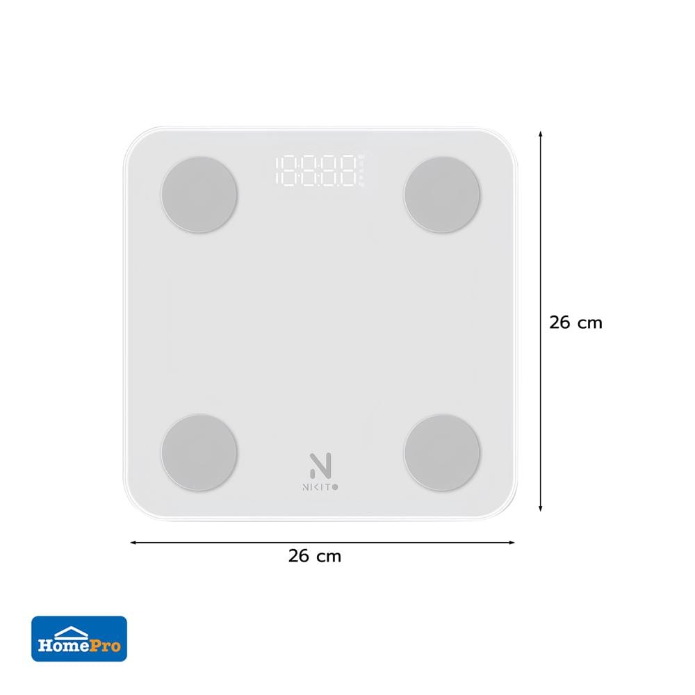 เครื่องชั่งน้ำหนักวัดมวลกาย NIKITO CF598BLE สีขาว