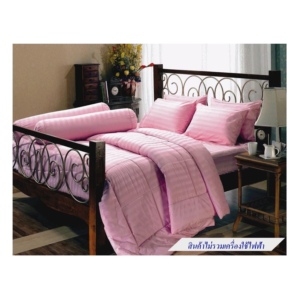 ชุดผ้าปูที่นอน 3.5 ฟุต 3 ชิ้น JESSICA COTTON STRIPE 20076-PINK