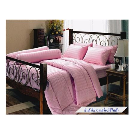 ชุดผ้าปูที่นอน 5 ฟุต 5 ชิ้น JESSICA COTTON STRIPE 20075-PINK_0