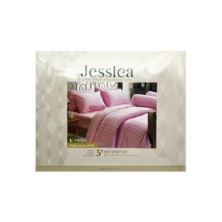 ชุดผ้าปูที่นอน 5 ฟุต 5 ชิ้น JESSICA COTTON STRIPE 20075-PINK_3