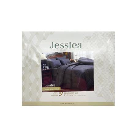 ชุดผ้าปูที่นอน 5 ฟุต 5 ชิ้น JESSICA COTTON STRIPE 20075-DOVE_3