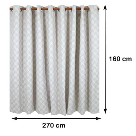 ผ้าม่าน EYELET BENETTA GANESH UV 270X160 ซม. สีเทา_8