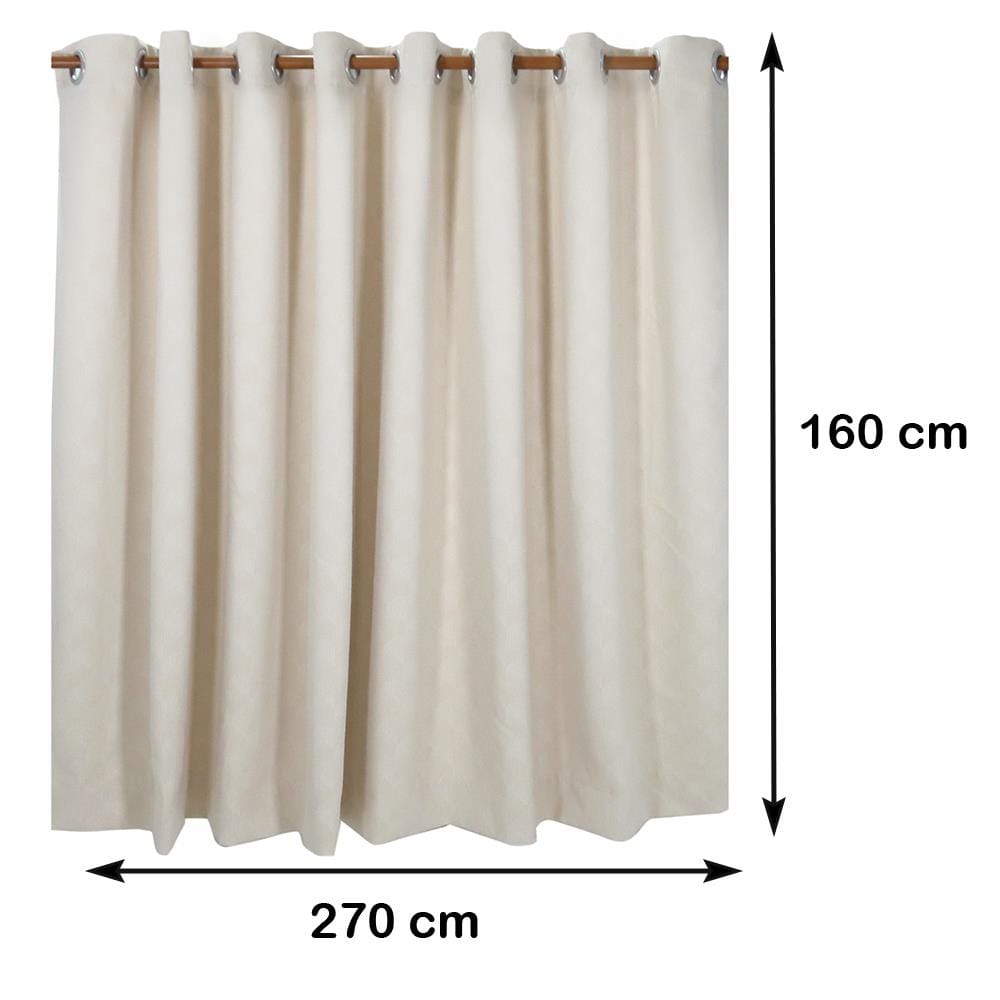 ผ้าม่าน EYELET BENETTA GANESH UV 270X160 ซม. สีครีม
