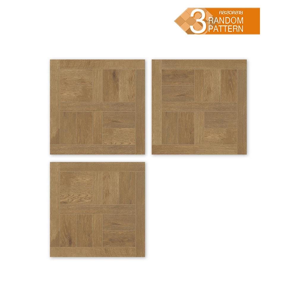 กระเบื้องพื้นพอร์ซเลน 60x60 ซม. TARA บีวิส วู้ด น้ำตาล A 1.44 ตร.ม.