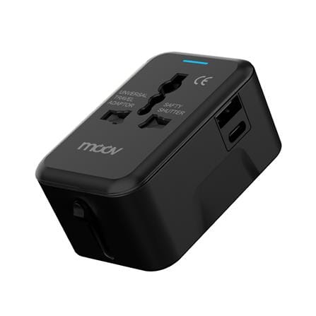 ปลั๊กแปลง 4 IN 1 UNIVERSAL 1 USB 1 TYPE C MOOV TA01 สีดำ_0