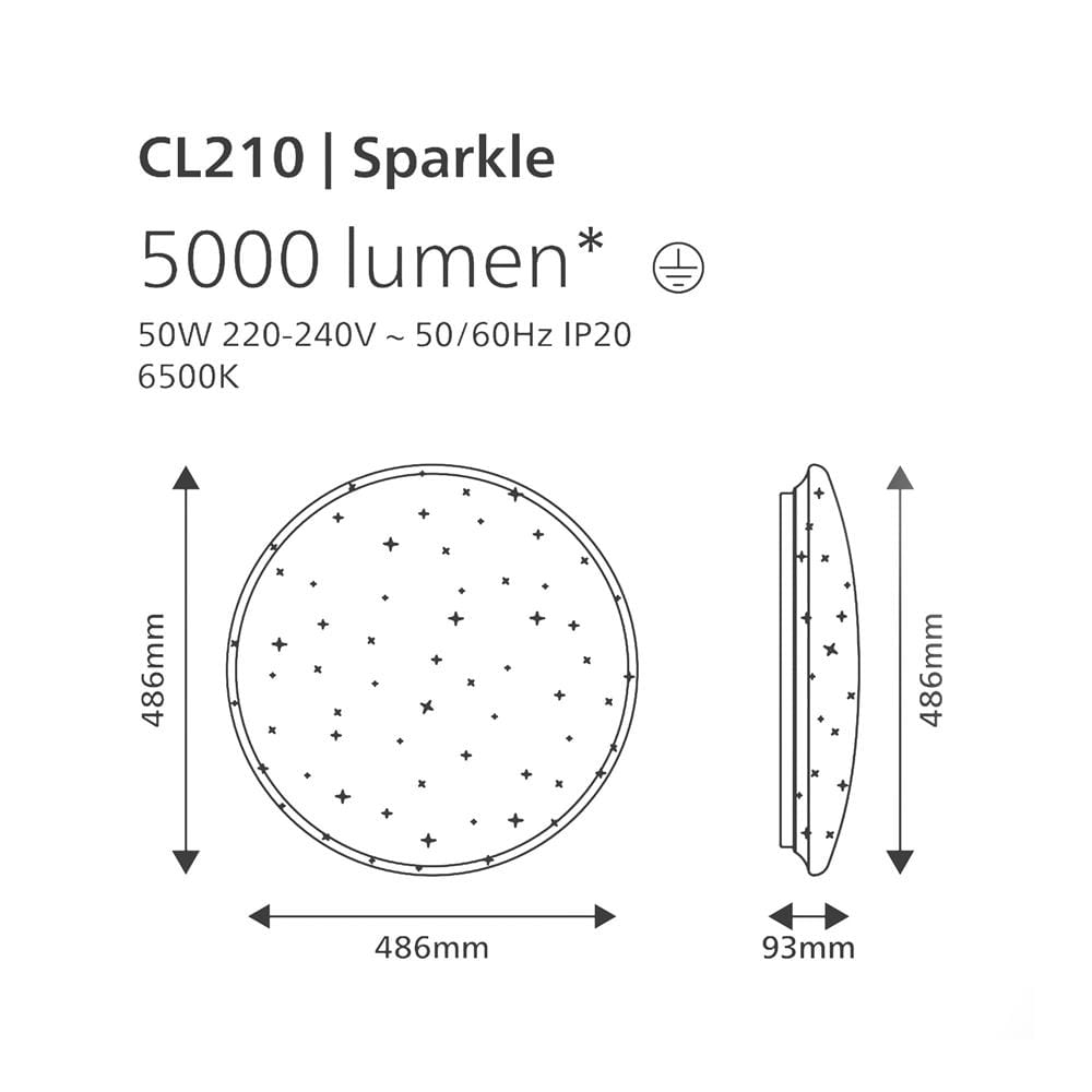 ไฟเพดาน LED PHILIPS CL210 SPARKLE 19 นิ้ว 50 วัตต์ DAYLIGHT สีขาว