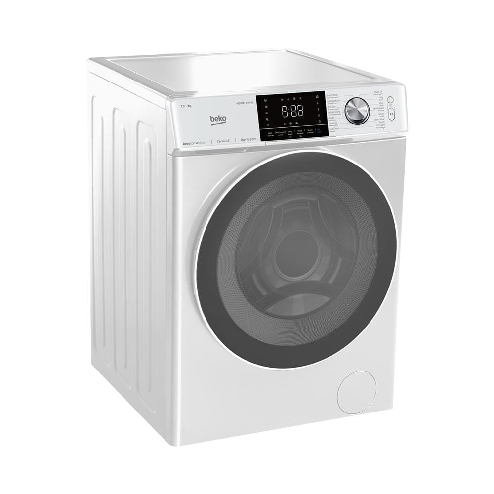เครื่องซักอบผ้าฝาหน้า BEKO WDW117P1W 11/7 1400RPM อินเวอร์เตอร์ สีขาว