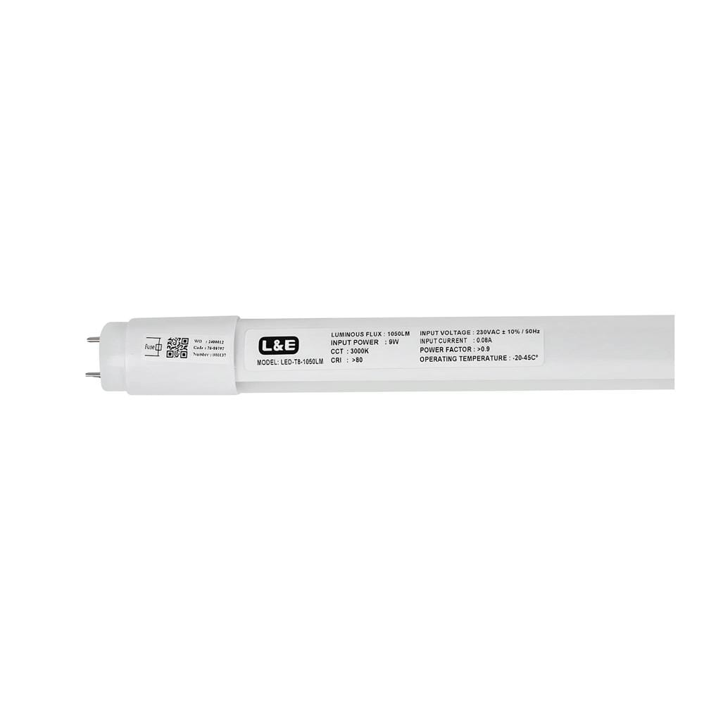 หลอด LED สั้น L&E T8 STD SE 9 วัตต์ WARM WHITE G13
