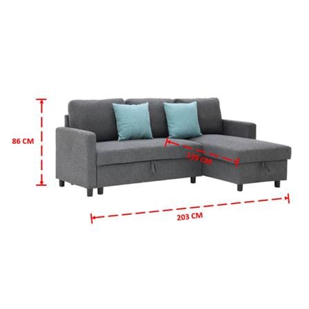 โซฟาเข้ามุม KONCEPT NETISA 19224322 สีเทาเข้ม_7