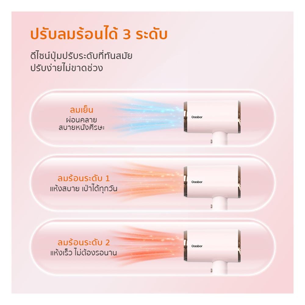 ไดร์เป่าผม GAABOR GHD-N1000D 1000 วัตต์ สีชมพู