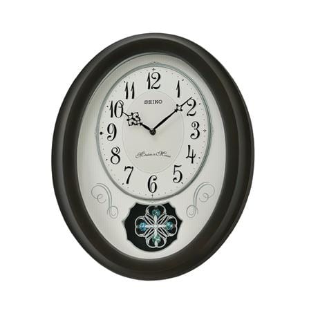 นาฬิกาแขวน SEIKO CLOCKS MELODY QXM606N 13.5X16.5 นิ้ว สีชาร์โคล_0