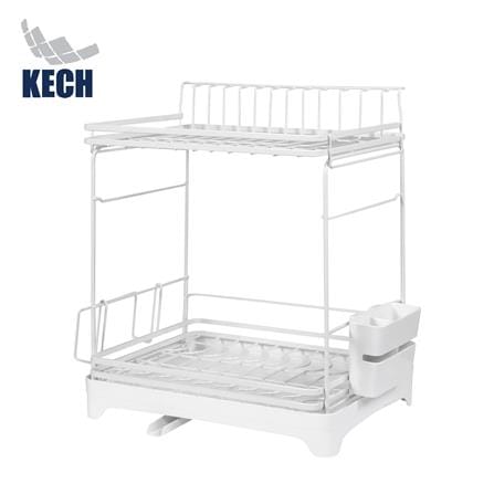 ชั้นคว่ำจาน 2 ชั้น KECH IDEAL SIZE L 38x29x37.5 ซม. สีขาว_1