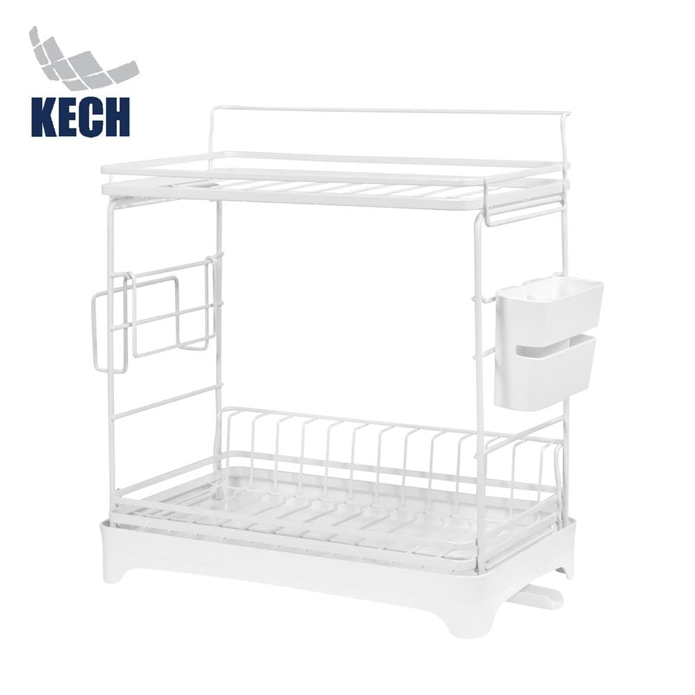 ชั้นคว่ำจาน 2 ชั้น KECH IDEAL SIZE S 39.5X23X35.5 ซม. สีขาว_0
