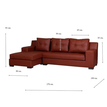 โซฟาเข้ามุมซ้าย AS FURNITURE WILLIAN RBWD41 สีน้ำตาล_4