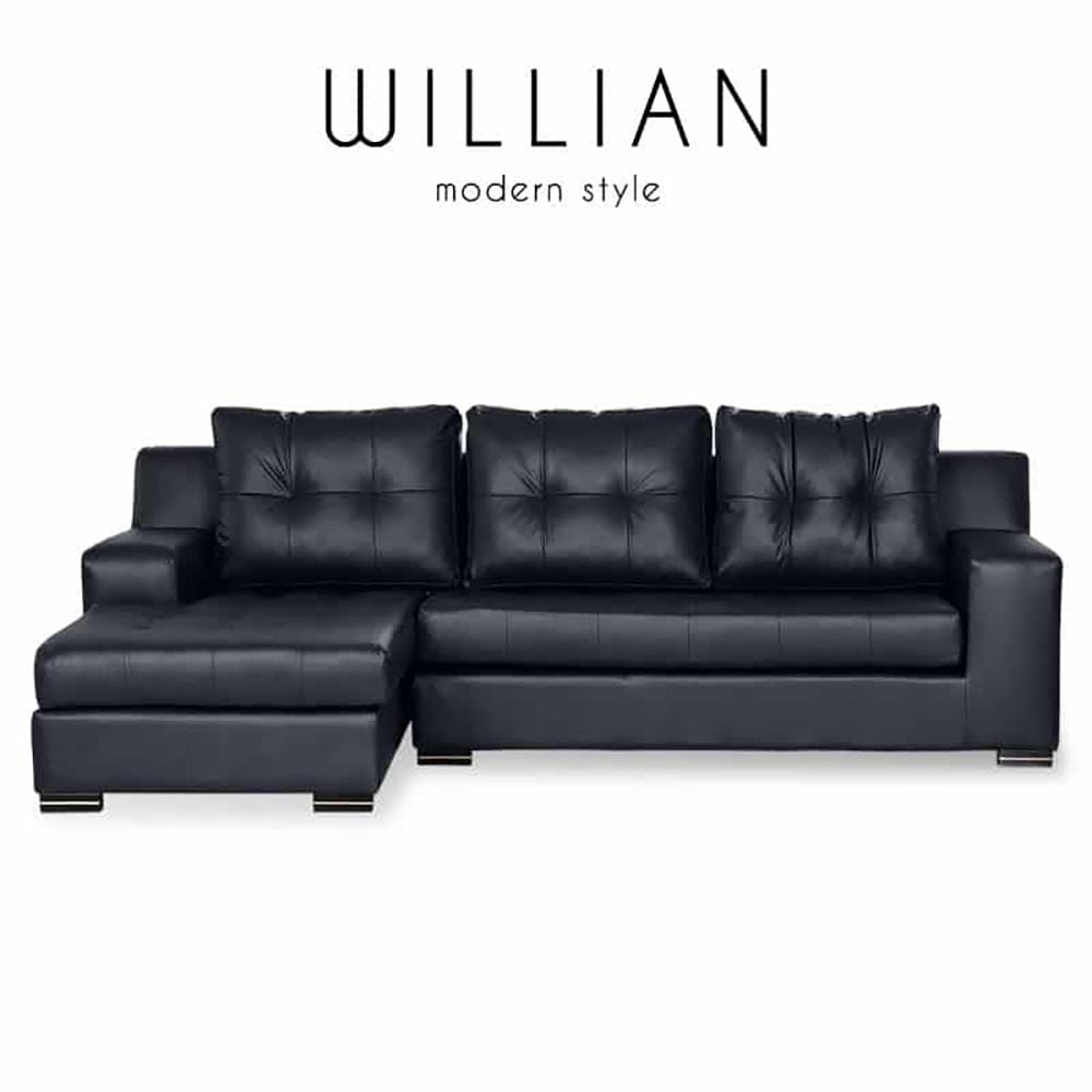 โซฟาเข้ามุมซ้าย AS FURNITURE WILLIAN RBKD36 สีดำ