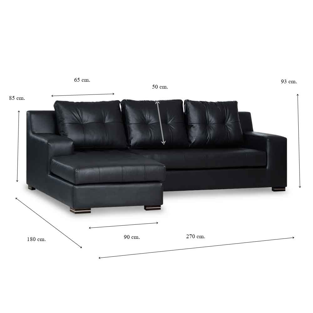 โซฟาเข้ามุมซ้าย AS FURNITURE WILLIAN RBKD36 สีดำ