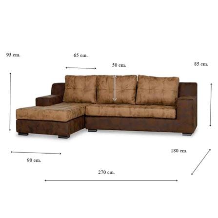 โซฟาเข้ามุมซ้าย AS FURNITURE WILLIAN RBWU12 สีน้ำตาล_5