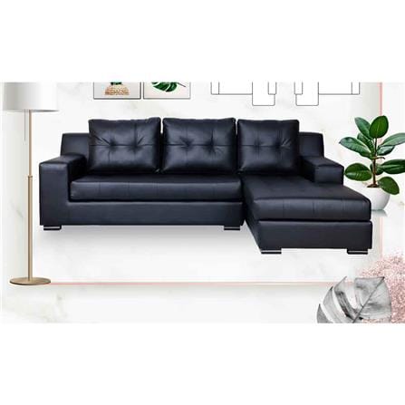 โซฟาเข้ามุมขวา AS FURNITURE WILLIAN LBKD36 สีดำ_5