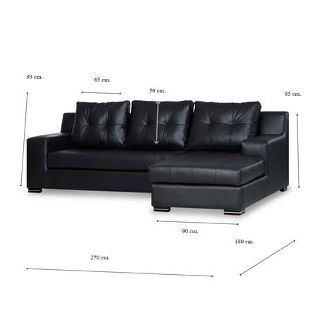 โซฟาเข้ามุมขวา AS FURNITURE WILLIAN LBKD36 สีดำ_6