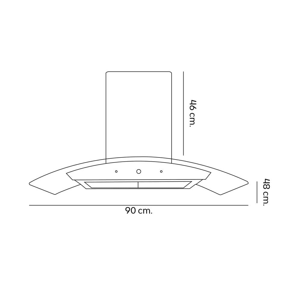 เครื่องดูดควันกระโจม DYNA HOME DH-9044 90 ซม.