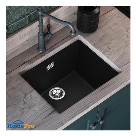 ซิงค์ฝัง 1 หลุม TEKA KUBE 40.40 TG BK U 43 สีดำ_2