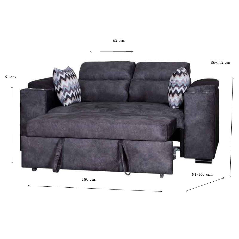 โซฟาเบด 2 ที่นั่ง AS FURNITURE NADIA CGYU40 สีเทา
