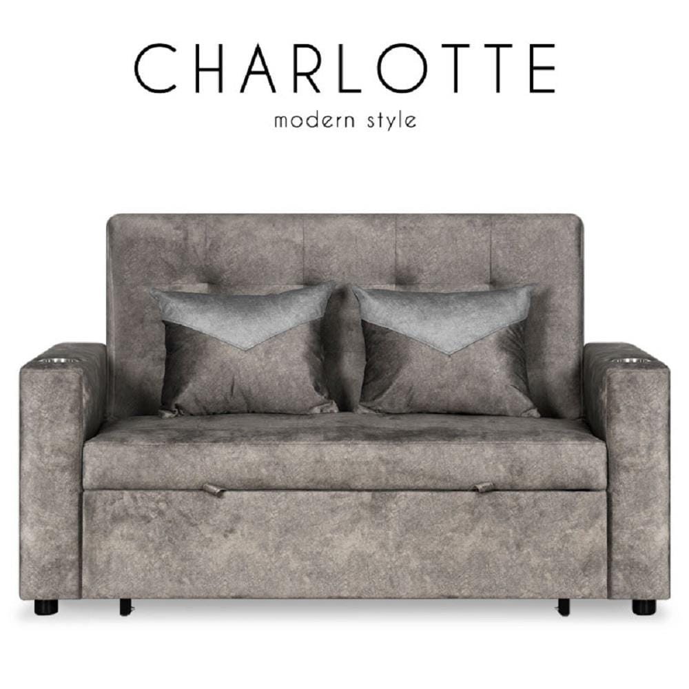 โซฟาเบด AS FURNITURE CHARLOTTE CGYU57 สีเทาเข้ม