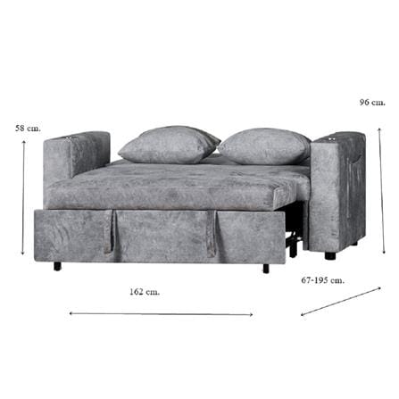 โซฟาเบด AS FURNITURE CHARLOTTE CGYU58 สีเทาอ่อน_9