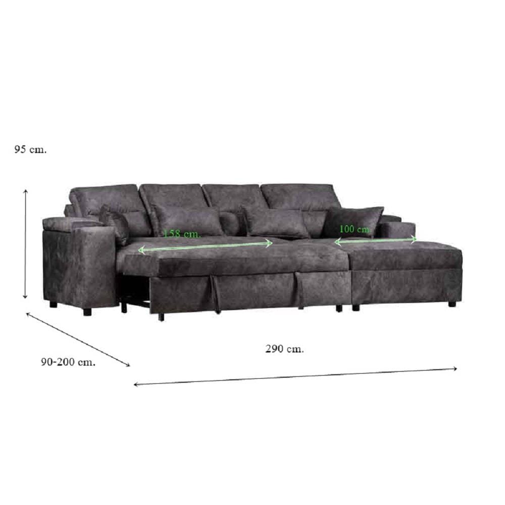 โซฟาเบด AS FURNITURE KALEL CGYU40 สีเทา