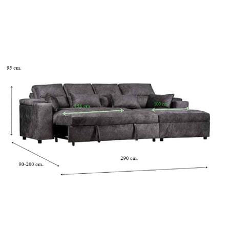 โซฟาเบด AS FURNITURE KALEL CGYU40 สีเทา_7