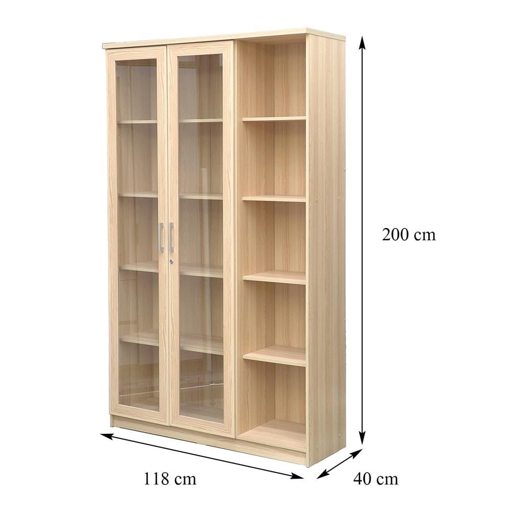 ตู้โชว์ 2 บานเปิด FURDINI MOTIF 118 ซม. สี PINEOAK
