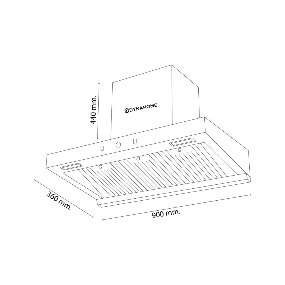 เครื่องดูดควันกระโจม DYNA HOME DH-403-9S 90 ซม.