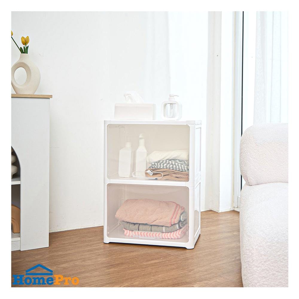 ตู้บานเปิดบน 2 ชั้น STACKO CATE 51x35x69 ซม. สีขาว