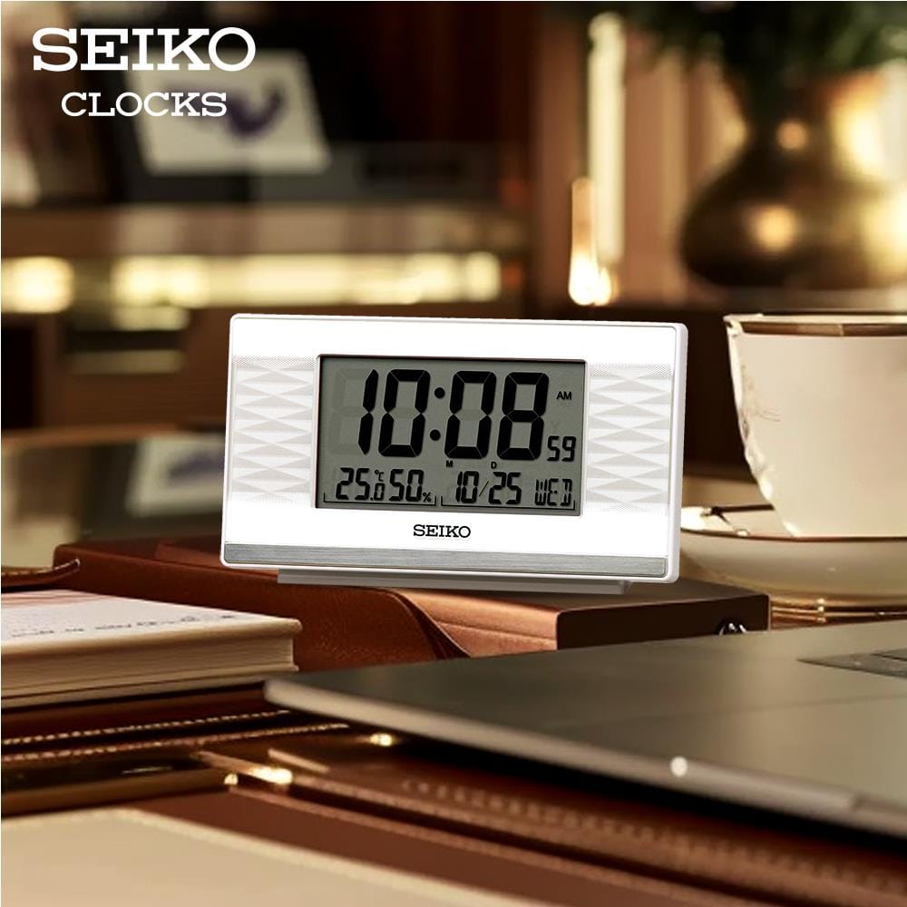 นาฬิกาดิจิทัล SEIKO CLOCKS QHL094W 3X5.3 นิ้ว สีขาว