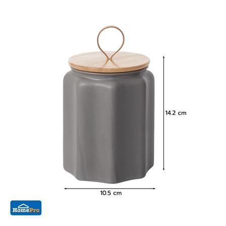 ขวดโหลเซรามิกฝาดึง KECH MASSY 1.5 ลิตร สีเทา_5