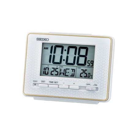 นาฬิกาดิจิทัล SEIKO CLOCKS QHL096W 3.6X5 นิ้ว สีขาว_0