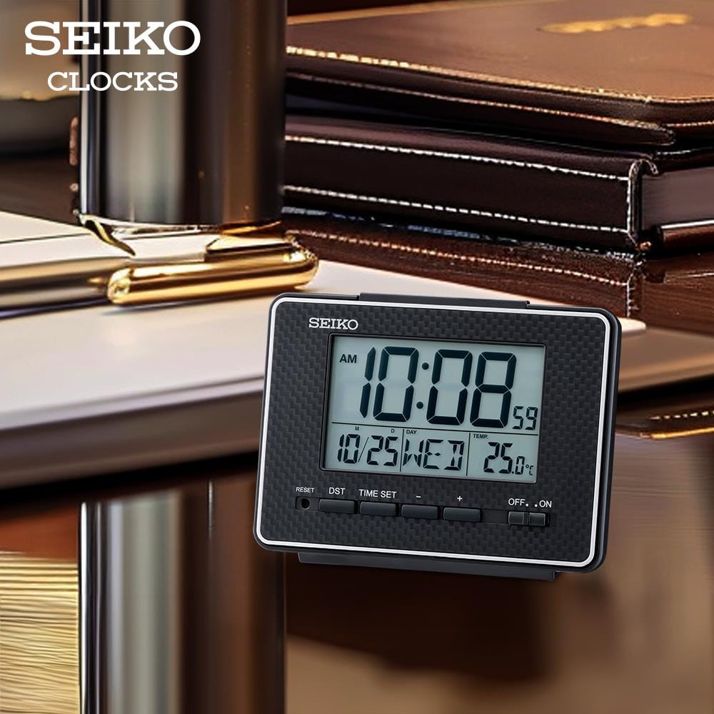 นาฬิกาดิจิทัล SEIKO CLOCKS QHL096K 3.6X5 นิ้ว สีดำ