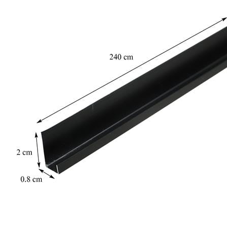 ตัวต่อผนัง อะลูมิเนียม CROBERN JA260 2X0.8X240 ซม. สีดำ_4