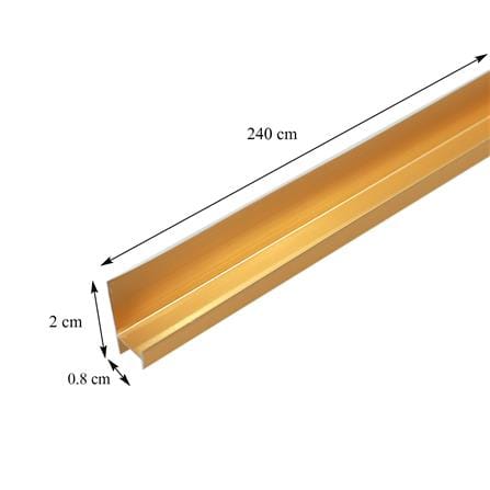 ตัวต่อผนัง อะลูมิเนียม CROBERN JA261 2X0.8X240 ซม. สีทอง_3