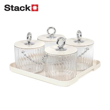 ชุดกล่องจัดเก็บ STACKO MUK 22.5X21X12 ซม. 4 ชิ้น สีใส_0
