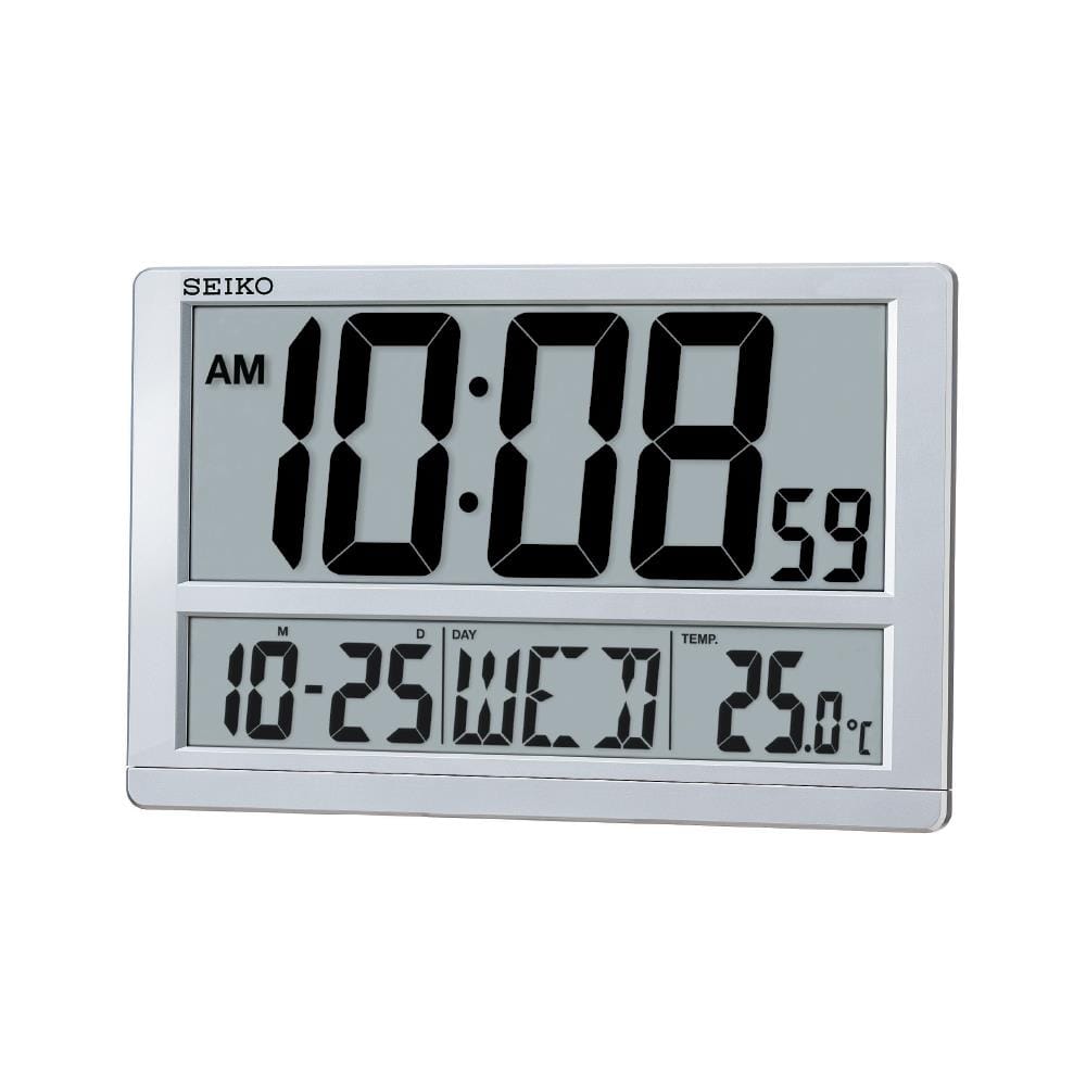 นาฬิกาดิจิทัล SEIKO CLOCKS QHL080S 10X15 นิ้ว สีเงิน