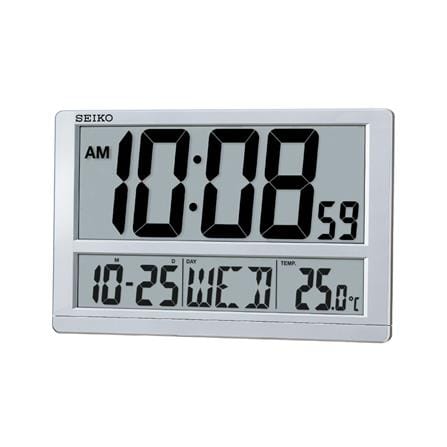 นาฬิกาดิจิทัล SEIKO CLOCKS QHL080S 10X15 นิ้ว สีเงิน_0