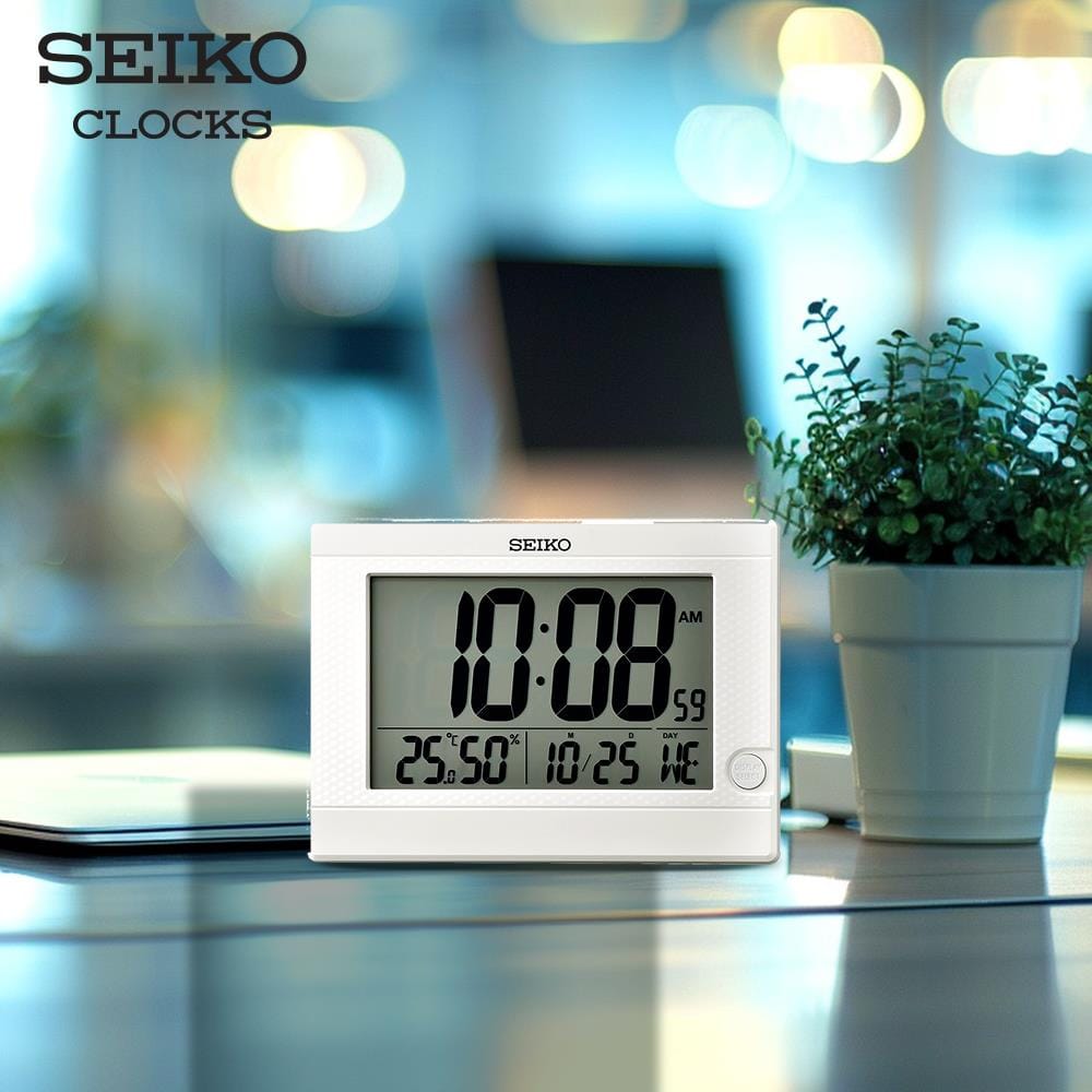 นาฬิกาดิจิทัล SEIKO CLOCKS QHL089W 8X6 นิ้ว สีขาว