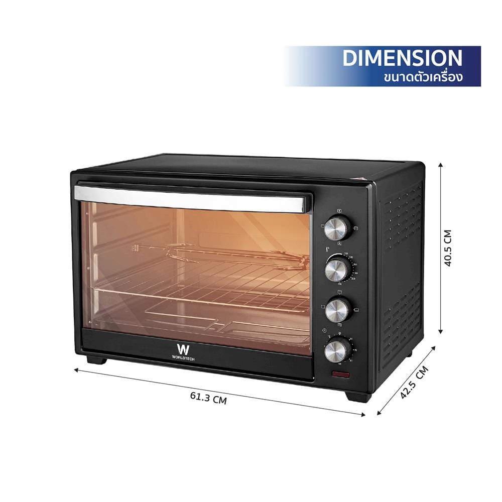เตาอบเล็กแมนนวล WORLDTECH WT-OV60L สีดำ