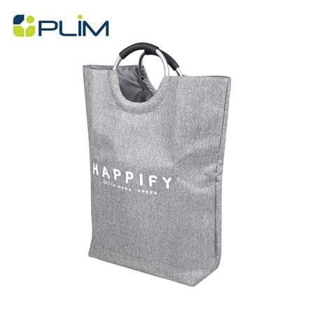 ถังผ้ากลมหูหิ้ว PLIM HAPPIFY สีเทา_0