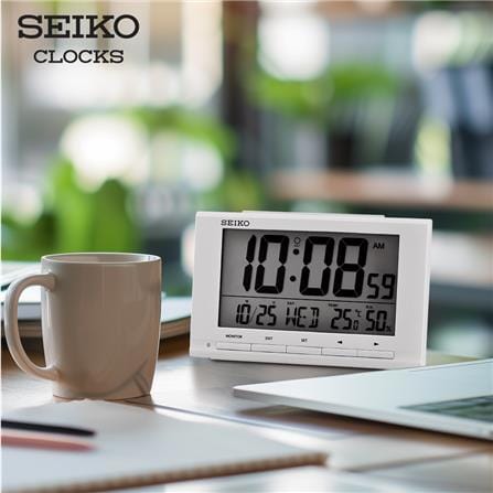 นาฬิกาดิจิทัล SEIKO CLOCKS QHL090W 3.7X6 นิ้ว สีขาว_1