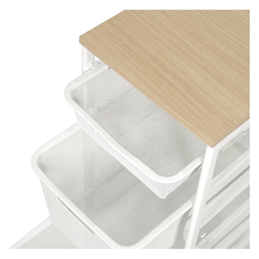 ชั้นลิ้นชัก 3 ชั้น พร้อม TOP ไม้ STACKO FLEXI 25.6x51.4x69.7 ซม. สีขาว