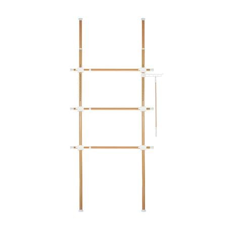ราวแขวนผ้า 3 ราวแขวน TUGU R58M 110x50x300 ซม. ลายไม้_0